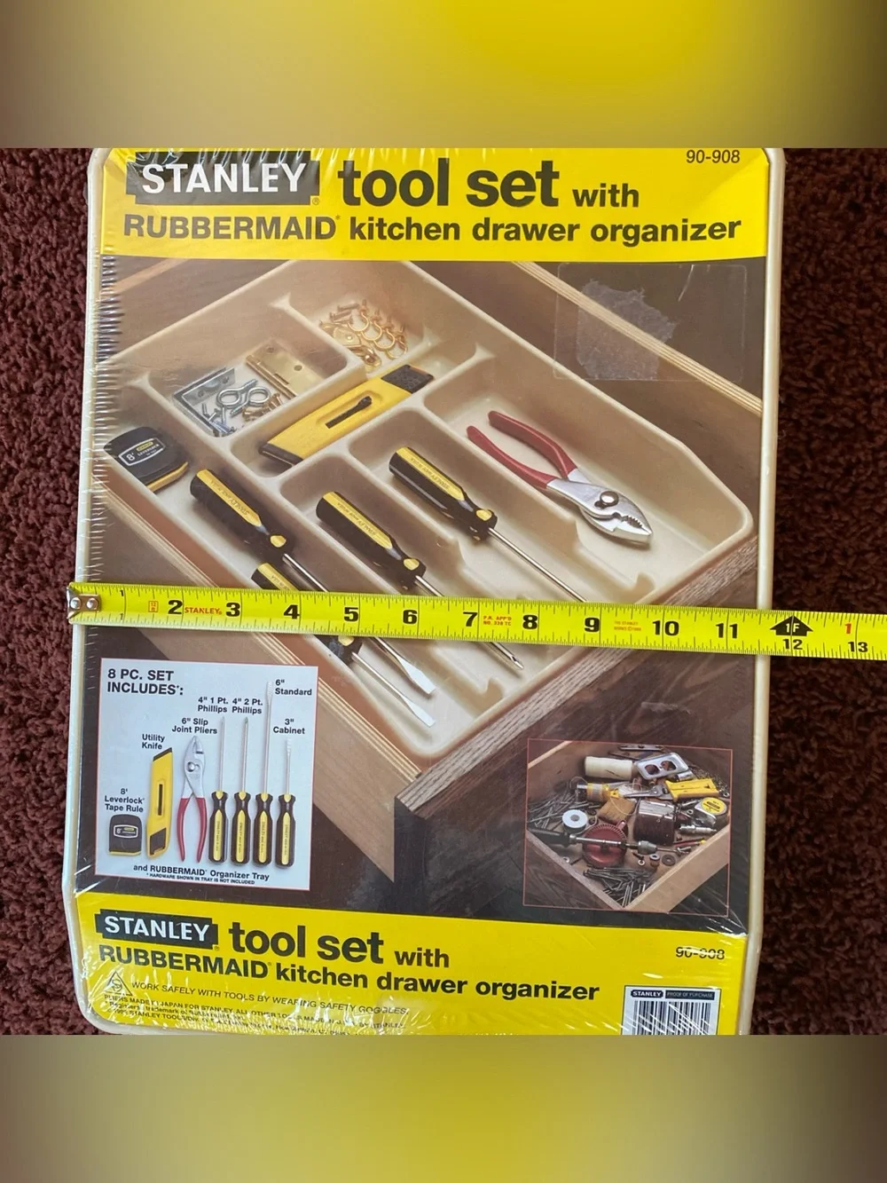 Stanley Tool Set 8 Piece Rubbermaid Organizer Vintage 90s Kitchen New